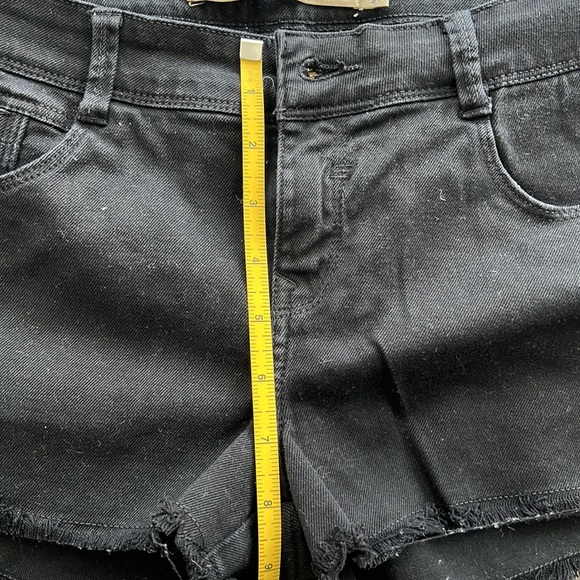 Black Denim Cut Off Jean Shorts - Picture 7 of 7